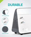 Side view of Oil Free Lab Vacuum Pump Diaphragm Filtration System Lachoi Portable 15 L Per Min Flow Rate Dual Pressure with handle and ports