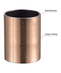 Oil Free Sleeve Bearing Bushing 40mm Bore 44mm OD 60mm Length Set of Two Bronze Sintered Coated Carbon Steel Base
