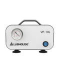 Front view of Oil Free Lab Vacuum Pump With Diaphragm Technology For Laboratory Filtration And Negative Pressure, VP 10L LABHOUSE.