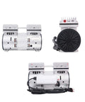 Oil Free 6 CFM Vacuum Pump 110V 780W Quiet High Vacuum Piston Compressor with US Plug shown from front and side views