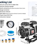 Oil Free Vacuum Pump 50 L Per Minute For Lab Electronics Oilless Operation with accessories, including aluminum silencer and connectors