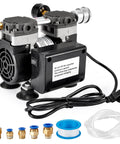Oil Free Vacuum Pump 50 L Per Minute For Lab Electronics Oilless Operation with capacitors, connectors, and silencer visible