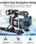 Oil Free Vacuum Pump 50 L Per Minute For Lab Electronics Oilless Operation With Upgraded Capacitor Vacuum Meter Aluminum Silencer