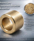 Oil Impregnated Sintered Bronze Sleeve Bearing Bushing 4mm ID By 8mm OD By 6mm Length, showcasing high strength and self-lubricating properties.