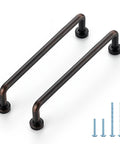 Two oil rubbed bronze cabinet pulls 5 inch hole center zinc alloy vintage style handles with screws for drawers and cupboards