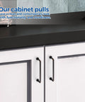 Oil Rubbed Bronze Cabinet Pulls 5 Inch Hole Center Zinc Alloy Vintage Style Handles installed on white kitchen cabinet doors