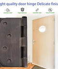 Sturdy 4x4 Inch Door Hinges For Wood, 18 Pack Oil Rubbed Bronze Interior Doors, Heavy Duty Hinges With Square 5/8 Radius Corners