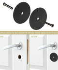 Oil Rubbed Bronze Door Hole Cover Plate Set fills unused knob and deadbolt openings on interior doors, boosting security and privacy while a neat, finished look; includes two 66mm plates and screws to fit 12-54mm holes.