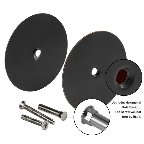Oil Rubbed Bronze Door Hole Cover Plate Set fills unused knob and deadbolt openings on interior doors, includes two plates, screws.