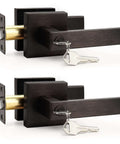 Two Pack Square Keyed Alike Entry Door Levers In Oil Rubbed Bronze, Heavy Duty Zinc Alloy Hardware For Exterior And Interior Doors