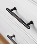 Five Pack Oil Rubbed Bronze Knurled Cabinet Handles With 3.78 Inch Center To Center 96mm Hole Spacing Solid Zinc Alloy Construction