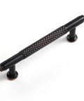 Five Pack Oil Rubbed Bronze Knurled Cabinet Handles With 3.78 Inch Center To Center 96mm Hole Spacing Solid Zinc Alloy Construction