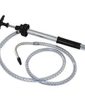 Oil Safe Standard Pump - General Purpose shown with attached flexible hose for fluid dispensing