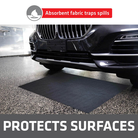 XL Oil Spill Mat For Garage Floors Premium Absorbent Oil Pad Reusable With Waterproof Backing under car on concrete floor