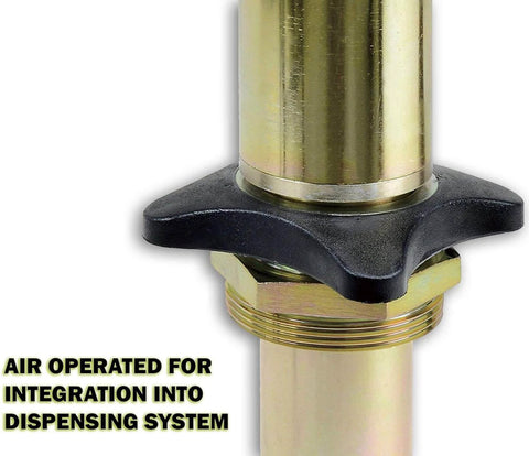 Close-up of Lubeworks Oil Transfer Drum Pump Double Action 3:1 Fast Flow Rate 7.4gpm / 28lpm for SAE130 Oils/Fluids integration part.