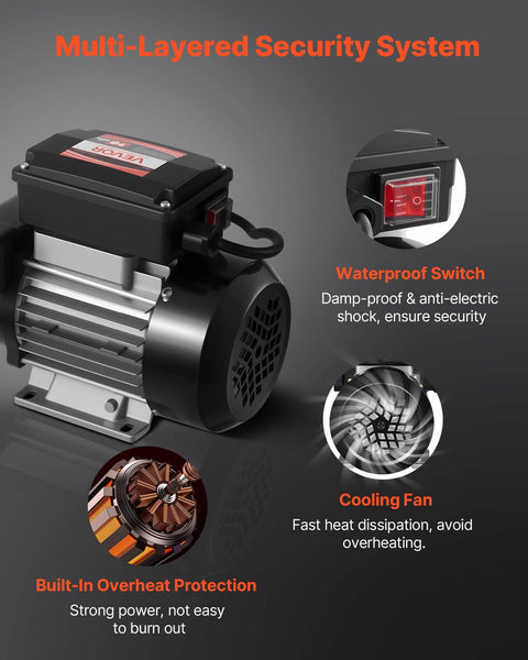 Workhorse 16 GPM Oil Transfer Pump For Diesel Kerosene Biodiesel From VEVOR 110V AC Electric Fuel Transfer Pump with security features