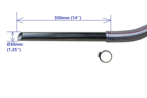 Oil Transfer Pump, Air Operated, Pneumatic, 55 Gallon Drum, 1.25 Inch ID, Teflon Packing, chemical transfer hose and clamp