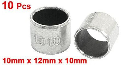 10 Pcs Plain Oilless Bearing Sleeves Composite Bushing 10 By 12 By 10mm Self Lubricating Carbon Steel Flanged Sleeve 1010