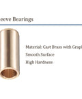 Oilless Brass Sleeve Bearing 10mm X 14mm X 30mm For Equipment And Machinery Use, cast brass with graphite and smooth surface