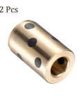 2 Pcs Sleeve Bearings 8x15x24mm Wrapped Oilless Brass Bushings For Machinery And Hydraulic Systems
