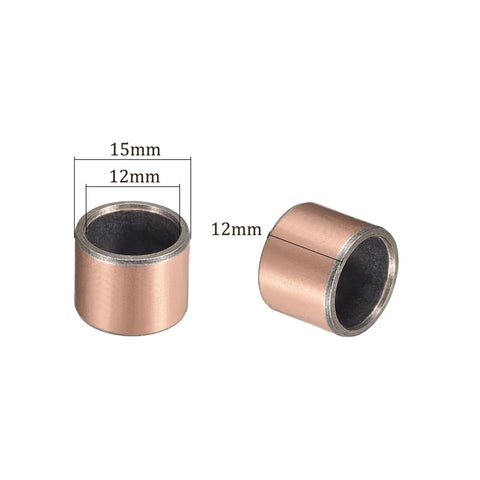 Two 5 Pieces Sleeve Bearings 12mm By 15mm By 12mm Wrapped Oilless Bronze Sintered Composite