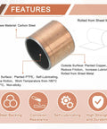 Set Of 4 Sleeve Bearings With 7/8 Inch Bore, 1 Inch Outer Diameter And 7/8 Inch Length, features and composition details