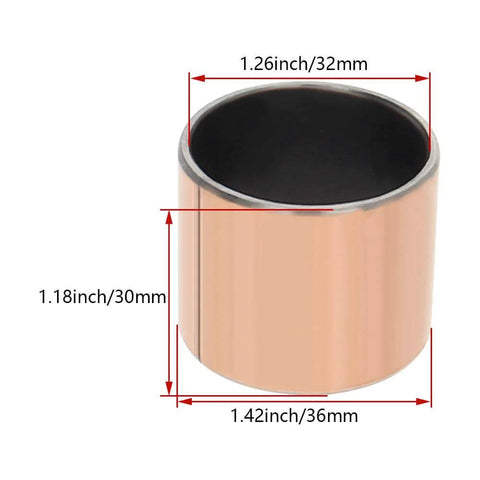 Oilless Bushing Sleeve Bearing, 1.25 Inch Bore, 1.40 Inch OD, 1.17 Inch Length, Self Lubricating, Carbon Steel, Bronze Interlayer