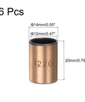 Heavy Duty Sleeve Bearings Set Built Tough 12mm Bore 14mm OD 20mm Length Oilless Plain Bearings With Bronze Sintered Coating