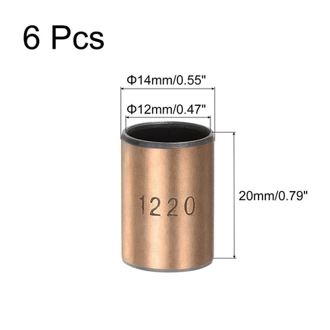 Heavy Duty Sleeve Bearings Set Built Tough 12mm Bore 14mm OD 20mm Length Oilless Plain Bearings With Bronze Sintered Coating