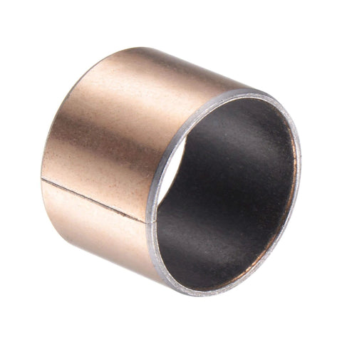 Sleeve Bearing 18mm Bore 20mm OD 15mm Length Oilless Wrapped Bushings 2pcs Carbon Steel Core Bronze Sintered Coating