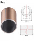 Oilless Sleeve Bearing 20mm Bore 23mm OD 40mm Length 2 Pack with Carbon Steel Base Bronze Sintered Composite Coating Diagram