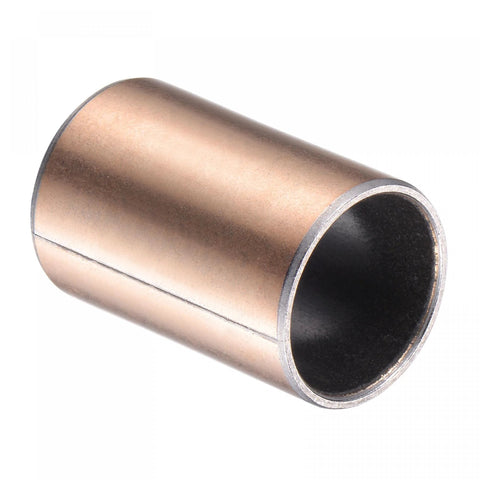 Side view of Oilless Sleeve Bearing 20mm Bore 23mm OD 40mm Length 2 Pack With Carbon Steel Base Bronze Sintered Composite Coating