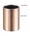 Oilless Sleeve Bearing 20mm Bore 23mm OD 40mm Length 2 Pack With Carbon Steel Base Bronze Sintered Composite Coating