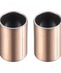Oilless Sleeve Bearing 20mm Bore 23mm OD 40mm Length 2 Pack With Carbon Steel Base Bronze Sintered Composite Coating