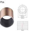 Oilless Sleeve Bearing 35mm Bore 39mm OD 50mm Length Wrapped Bushings 2 Pieces with diagram and dimensions