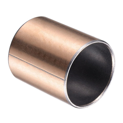 Oilless Sleeve Bearing 35mm Bore 39mm OD 50mm Length Wrapped Bushings, bronze coating, carbon steel base, side view