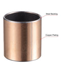 Oilless Sleeve Bearing 35mm Bore 39mm OD 50mm Length Wrapped Bushings 2 Pieces Carbon Steel Base With Bronze Sintered Composite Coating