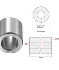 Oilless Sleeve Bearings 6mm Bore 10mm Outer Diameter 12mm Length Chrome Steel Bushing Set Of 6 with technical diagram