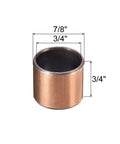 Three Quarters Inch Bore Sleeve Bearing With Seven Eighths Inch Outer Diameter And Three Quarters Inch Length Oilless Wrapped Bushing close-up view