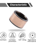 10 Pcs Oilless Sleeve Bearings Set 6mm Bore 8mm Outer Diameter 4mm Length bronze sintered composite coating, close-up
