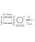 Technical diagram of Sleeve Bearing With Three Quarter Inch Bore Seven Eighths Inch Outer Diameter And Three Quarter Inch Length Wrapped Oilless Plain Bearings Pack Of 2