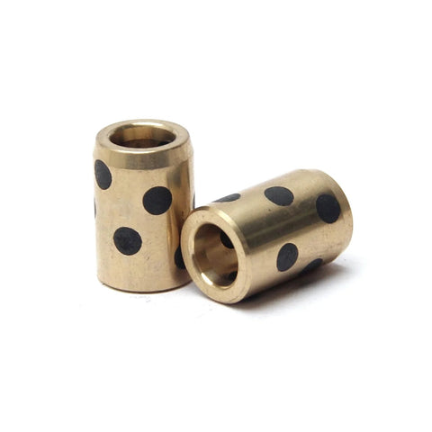 3Pcs Sleeve Bearing 6mm Bore 10mm OD 15mm Length Oilless Plain Bushings for machinery sliding parts, front view