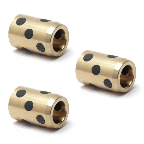 3Pcs Sleeve Bearing 6mm Bore 10mm OD 15mm Length Oilless Plain Bushings for machinery, low noise and high load capacity