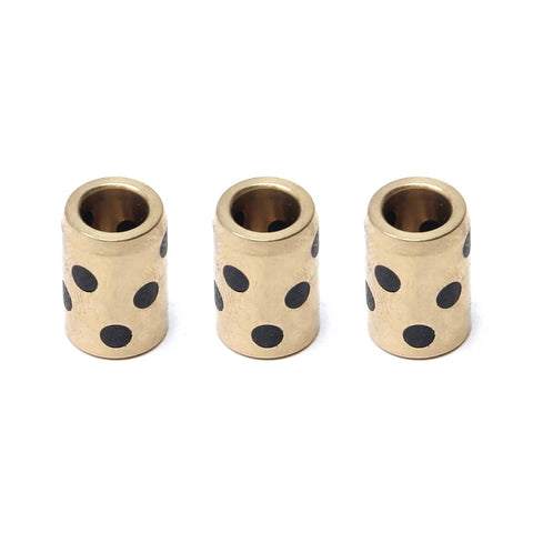 3Pcs Sleeve Bearing 6mm Bore 10mm OD 15mm Length Oilless Plain Bushings for machinery sliding parts, front view