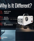 Oilless Vacuum Pump For Filtration With 10 L Per Minute Flow Whisper Quiet At 40 Decibels Oil Free Diaphragm Pump That No Mess While Speeding Up Filtration USA Based Company Backed By 1 Year Warranty in a lab setting.