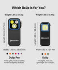 OLIGHT Oclip Pro EDC Clip On Light Rechargeable 500 Lumens With Three Lighting Modes USB C Charging Magnetic Clip comparison chart