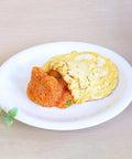 Plate with omelet and rice inspired by Cat Shaped Rice Molds Set Of 2 For Fun Meal Prep And Kid Friendly Creative Lunches WHFCBJBW.