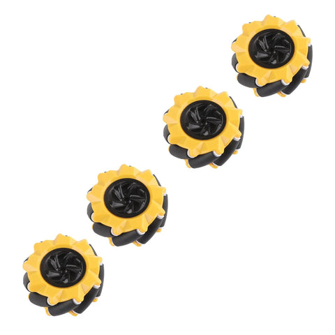 Omni Directional Mecanum Wheel Kit for DIY Smart Robot Cars, 80mm rubber coated wheels, smooth running, set of four wheels