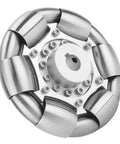VGEBY RC omnidirectional Wheels, 100mm stainless steel rollers Omni Wheels chassis wheel front view