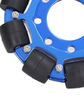Close-up of Omni Wheel 4in Aluminium Alloy Hub Omnidirectional Wheel, DIY Part for Robot, Silicone Material